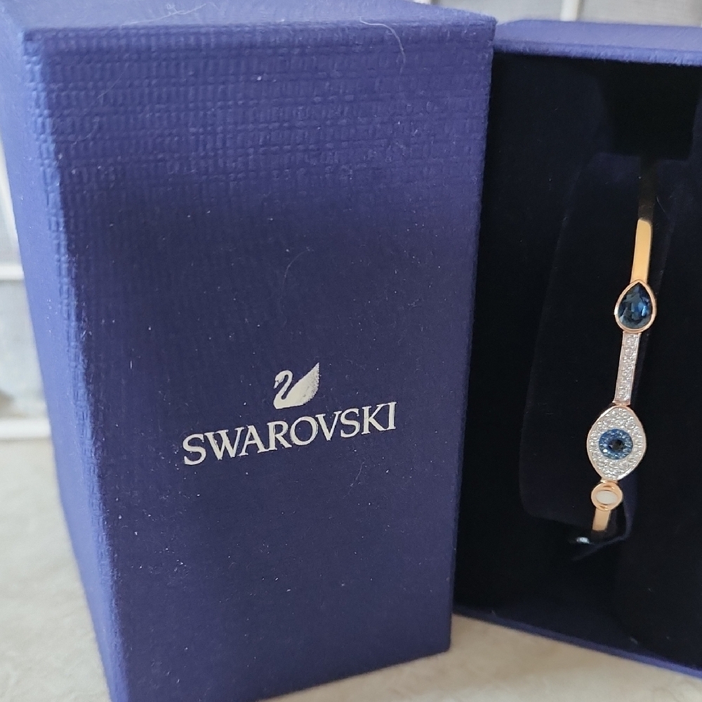 Swarovski Gold and Blue Crystal Bracelet